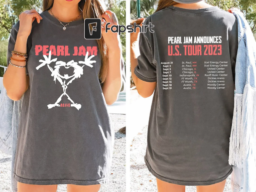 Pearl Jam Shirt, Pearl Jam Vintage Style 90s Grunge Tee, Pearl Jam 2023 US Tour Shirt