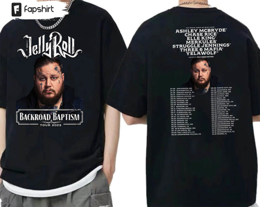 Jelly Roll 2023 Tour Trendy Shirt, Vintage Short Sleeve Unisex T-shirt