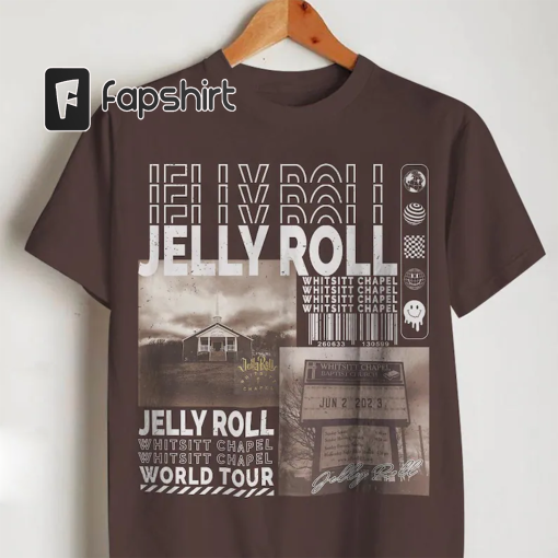 Jelly Roll Music Shirt, 90s Y2K Merch Vintage Jelly Roll Backroad Baptism Tour 2023 Tickets Album Whitsitt Chapel Graphic Tee Gift For Women