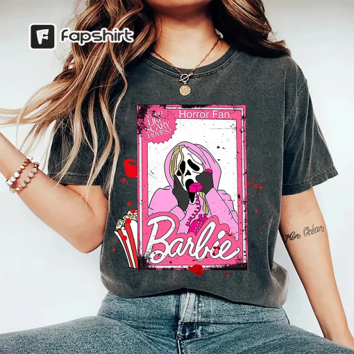 Horror Barbie Graphic Comfort Colors Shirt, Horror Fans, Barbie Fans, Barbie 2023, Barbie And Ken, Scary Movie, Malibu Barbie, Ghost Face