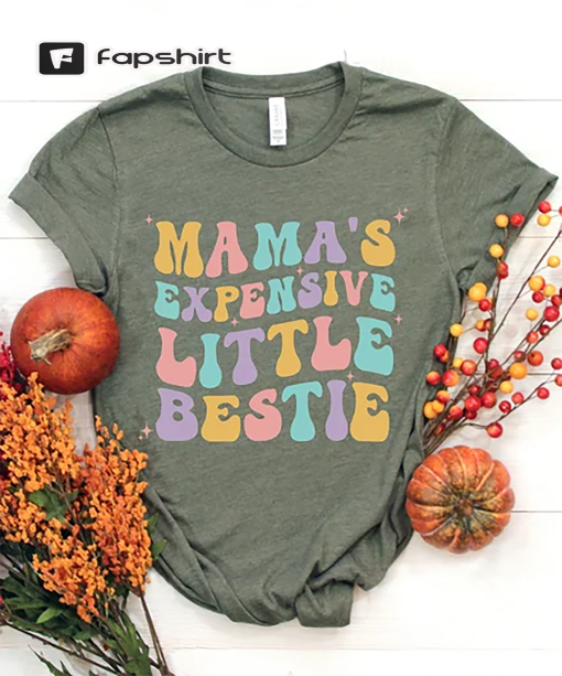 Mama’s Expensive Little Bestie Shirt, Retro Infant, Mama’s Mini Toddler T-Shirt, Funny Toddler Tee