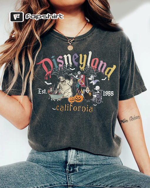 Disneyland 1955 Halloween Comfort Colors Shirt, Oogie Boogie Bash Halloween Party 2023 Shirt, Jack Skellington Nightmare Before Christmas