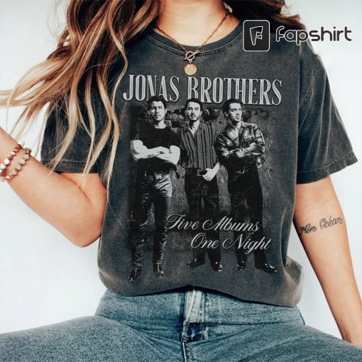 Jonas Brothers Vintage Shirt, Five Albums One Night Tour Shirt, Movie Graphic Tee, Joe Jonass Sweatshirt, Joe Jonass Movie