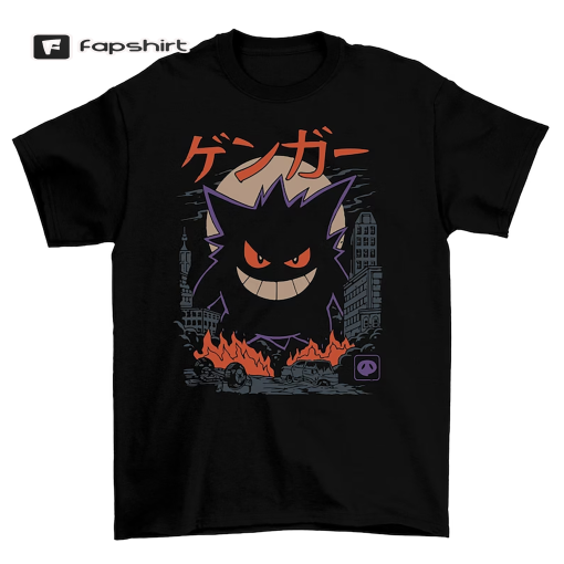 Gengar Monster Men’s T-Shirt Unisex Graphic Novelty Tee Shirt Nerd Geek Top Kaiju Themed Shirts