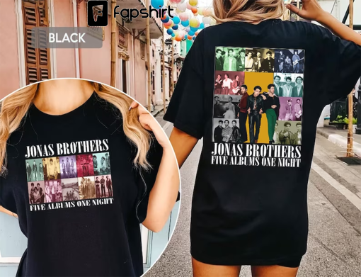 Retro Jonas Brothers 2 sides Shirt, Jonas Brothers The Eras Tour, Nick Joe Kevin Jonas Tour Dates Tshirt, Five Albums One Night Tour Shirt