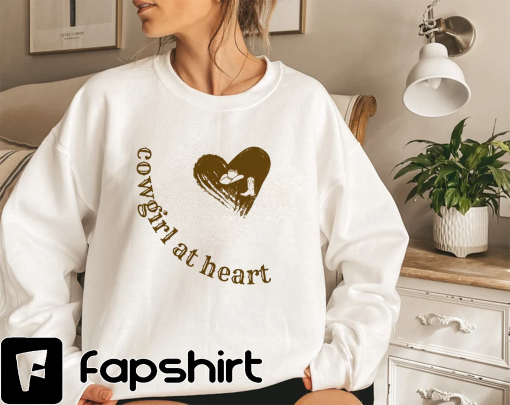 Cowgirl at Heart Sweatshirt, Cowgirl Gift, Horse Lovers Gift, Western Shirt for Women, Line Dancing Cowgirl, Wild West, Save a Horse