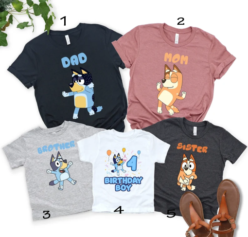 Bluey Shirts For Family, Bluey Shirts, Bluey Birthday Tees, Bluey Tee, Family Birthday Tshirt, Bluey Tshirt, Family T-shirt