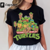 Retro Teenage Mutant Ninja Turtles Pizza Smiles T-Shirt, Retro Logo Turtle Tee Shirt, Funny Turtle Lover Shirt Gift, Birthday Turtle Shirt