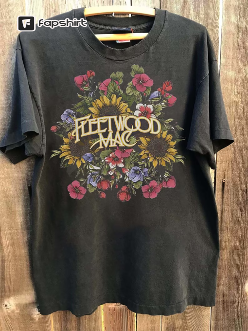 Vintage Floral Retro Band Fleetwood Mac Tshirt, Graphic Tee, Rock Band Shirt, Unisex Music Shirt, Fleetwood Mac Retro Shirt