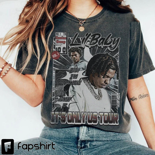 Lil Baby It’s Only Us Tour Shirt, Retro Lil Baby Us Tour 2023 Shirt, Harder Than Ever Young Thug Gunna Hip Hop Graphic Print, Style Face Tee