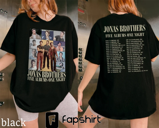 Vintage Jonas Brothers Tour Shirt, Jonas Brothers Shirt, Jonas Brothers Merch, Joe Jonas Shirt, Five Albums One Night Tour, Music Tour Shirt