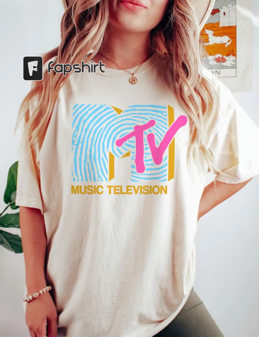 Vintage 90s Music Television Classic Fingerprint MTV Comfort Colors Shirt, Retro MTV Logo Shirt, Vintage 70s 80s 90s Shirt, 1990 Retro Shirt