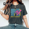 Music Television MTV Retro 90’s Shape Design Logo Graphic Shirt, Unisex T-shirt Family Birthday Gift Adult Kid Toddler Tee