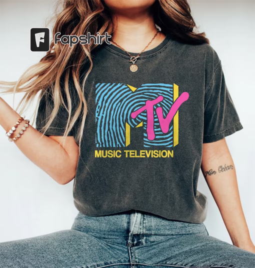 Vintage 90s Music Television Classic Fingerprint MTV Comfort Colors Shirt, Retro MTV Logo Shirt, Vintage 70s 80s 90s Shirt, 1990 Retro Shirt