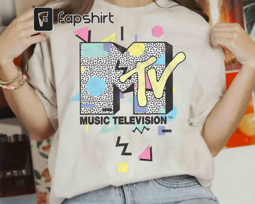 Music Television MTV Retro 90’s Shape Design Logo Graphic Shirt, Unisex T-shirt Family Birthday Gift Adult Kid Toddler Tee