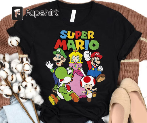 Nintendo Super Mario Heroes Group Poster T-Shirt, Super Mario Bros Shirt, WDW Disneyland Family Vacation Matching Birthday Shirt