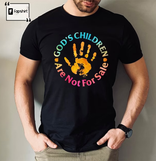 God’s Children Are Not For Sale Shirt, Hand Prints, Inspirational Shirt, Protect Our Children, Trendy Unisex T-Shirt, Trending Quotes