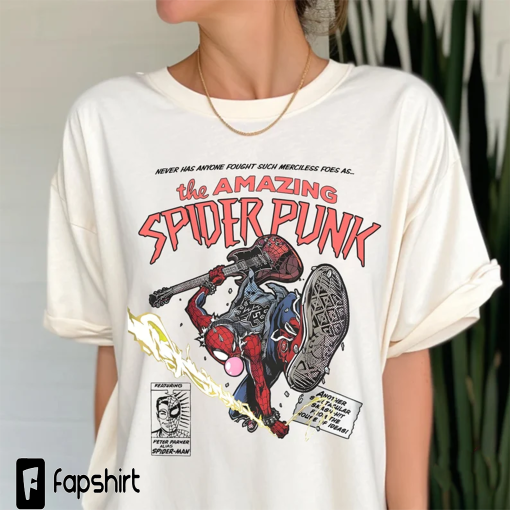 Retro Spider-Punk Shirt, Spider-Punk Shirt, Spider-Man Across The Spider Verse Shirt, The Amazing Spider Punk Shirt, Spiderman 2023 Shirt