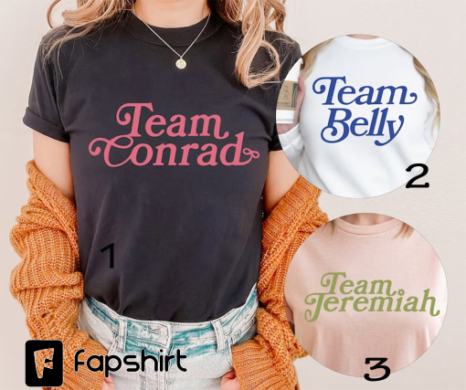 Cousins Beach Characters Shirt, Team Conrad – Team Jeremiah – Team Belly TShirt, Summer I Turned Pretty Shirt