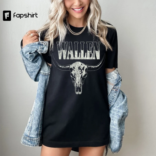 Wallen Cow Skull Shirt, Country Concert Shirt, Wallen Shirt, Western Graphic Tee, Cowgirl Wallen Shirt