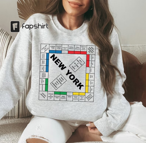 New York Monopoly Sweatshirt, And Just Like That Crewneck Sweatshirt, New York Sweatshirt, Carrie New York Monopoly Sweatshirt, Trendy Shirt