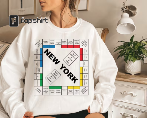 New York Monopoly Sweatshirt, And Just Like That Crewneck Sweatshirt, New York Sweatshirt, Carrie New York Monopoly Sweatshirt, Trendy Shirt