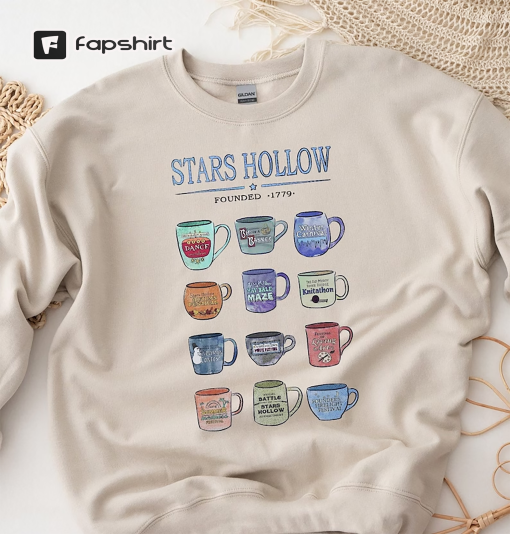 Mugs of Stars Hollow Annual Events Sweatshirt, Luke’s Diner Sweater, Gilmoregirls Sweatshirt, Coffee Girl Hoodie, Dragonfly Inn Sweatshirt