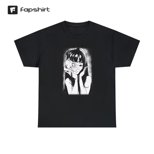 Unisex Horror Manga Creepy Face Shirt Dark Anime Gothic T-Shirt Manga Gothic T-Shirt Manga Creepy Girl Shirt