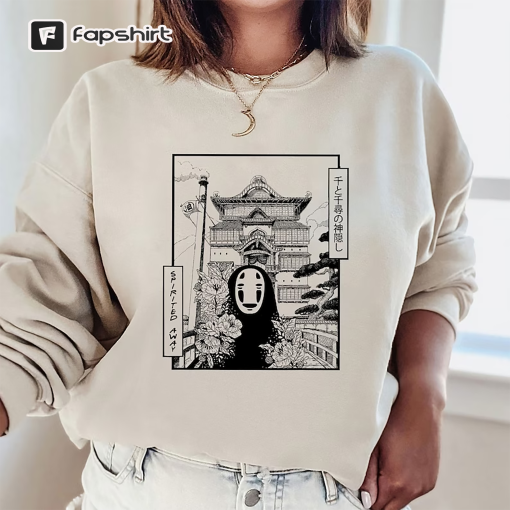 No Face Spirited Away T-Shirt Sweatshirt Hoodie, Anime Shirt, Manga Shirt, Gift For Anime Fan, Haku Dragon Shirt, Chihiro Shirt, Howl Shirt