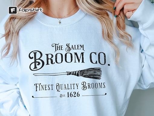 Salem Massachusetts Halloween Sweatshirt, Halloween Crewneck Sweater, Witch Shirt, Vintage Fall Sweater, Halloween Gift, Salem Broom Company