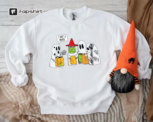 I Got a Rock Halloween Sweatshirt,Cute Fall Sweatshirt, Womens Ghost Sweatshirt, Funny Ghost Sweatshirt,Little Ghosts Sweatshirt