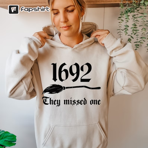 Vintage Salem 1692 They Missed One Sweatshirt, Retro Salem Massachusetts Halloween Crewneck, Witchy Woman Shirt