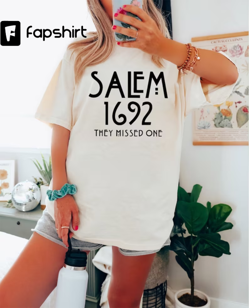 1692 They Missed One Shirt, Salem Witch Sweatshirt, Salem Massachusetts Witch Shirt, Halloween Sweatshirt, Cute Fall Shirt, Spooky Season