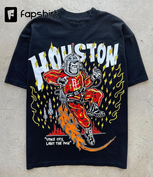 Warren Lotas Houston Rockets ” Space City , Light The fuse ” NBA t shirt – UNISEX