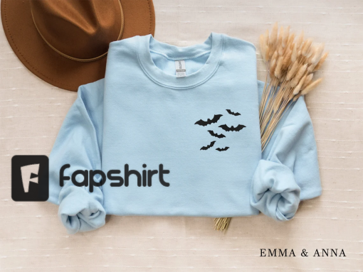 Embroidered Bats Sweatshirt, Halloween Sweatshirt, Its Frickin Bats, Fall Sweatshirt Women, Halloween Crewneck, Ghost Shirt, Spooky Season