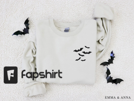 Embroidered Bats Sweatshirt, Halloween Sweatshirt, Its Frickin Bats, Fall Sweatshirt Women, Halloween Crewneck, Ghost Shirt, Spooky Season