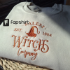 Sanderson Sisters Embroidery Sweatshirt, Halloween Brewing Co Sweatshirt, Vintage Halloween Sweatshirt, Embroidered Spooky Season Sweatshirt