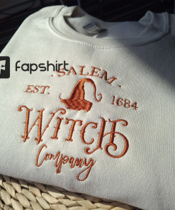 Salem Witch Company Embroidered Sweatshirt, Witch Halloween…