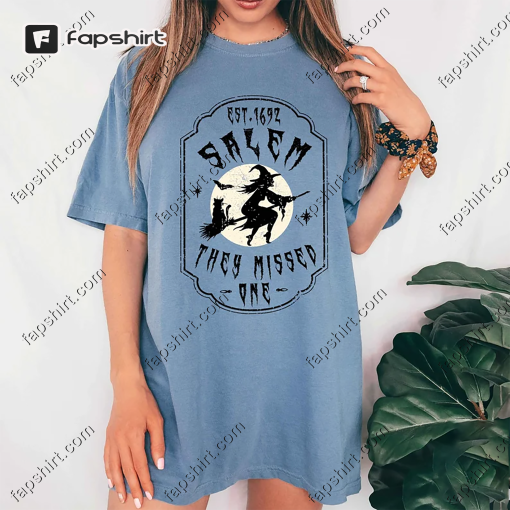 Comfort Color 1692 They Missed One Shirt, Vintage Salem 1692 Shirt, Retro Salem Massachusetts Shirt, Witch Trials Shirt, Vintage Witchy Tee