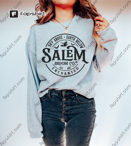 Salem Witch Sweatshirt, Salem Halloween Shirt, Salem Massachusetts Sweater, Halloween Salem Broom, Salem Girls Trip, Fall Shirt, 1692 Salem