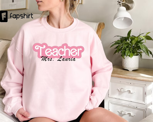 Cute Shirt for Teacher Team, Summer Teacher Tshirt, Pink Teacher Sweatshirt, Personalized Teacher Shirt, Back to School, Women Teacher Gifts