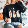 Halloween Sweatshirt Halloween Sweater Floral Ghost Sweatshirt Fall Sweatshirt Floral Ghost Shirt Ghost Sweatshirt Halloween Crewneck