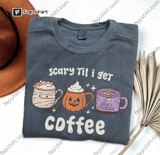 Comfort Colors® Retro Halloween Coffee Shirt, retro spooky T-shirt, Spooky Tee, iprintasty halloween, coffee Hallowen shirt