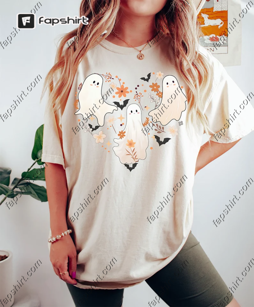 Comfort Colors® Cute Halloween ghosts t-shirt, Halloween Shirt, ghost Halloween Shirt, iprintasty halloween, Retro Spooky shirt