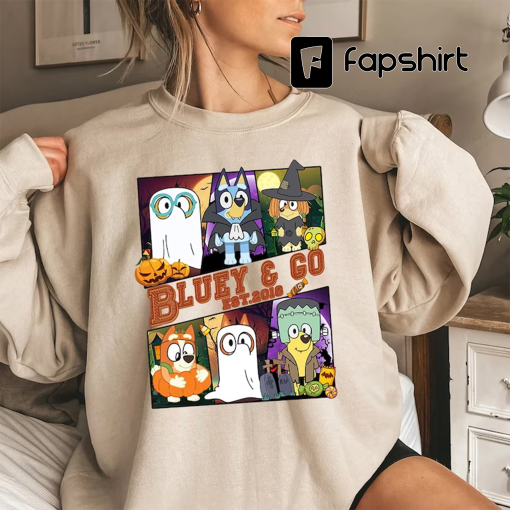 Bluey Halloween Sweatshirt, Bluey & Co Halloween Sweatshirt, Bluey Halloween Costume, Vampire, Witches, Horror Halloween Gift Shirt