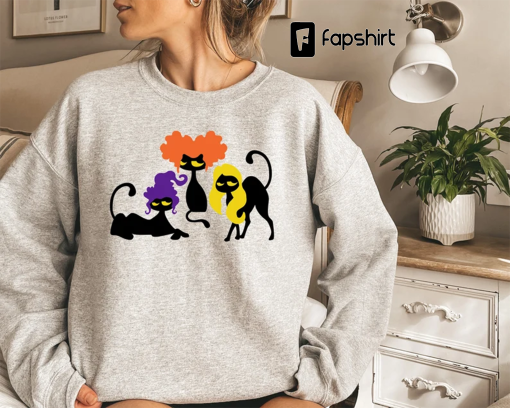 Halloween Cat Sweatshirt, Black Cat Crewneck, Spooky Season, Cat Lovers Shirt, Halloween Cat Shirt, Ghost Black Cat Crewneck,Halloween shirt