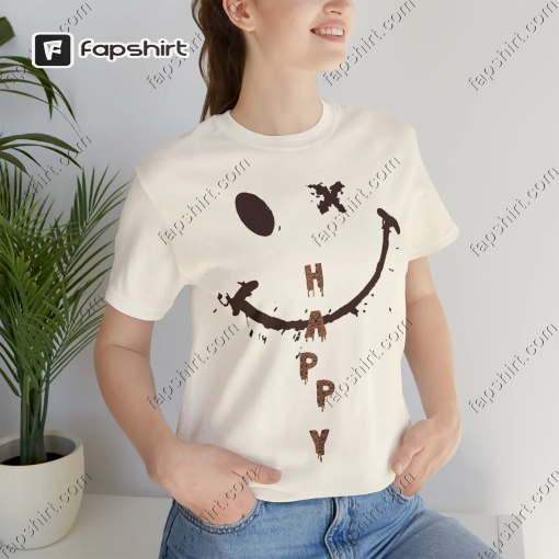 Happy Face Shirt To Match Jordan 3 Palomino/ Orewood Brown Sneaker Tee