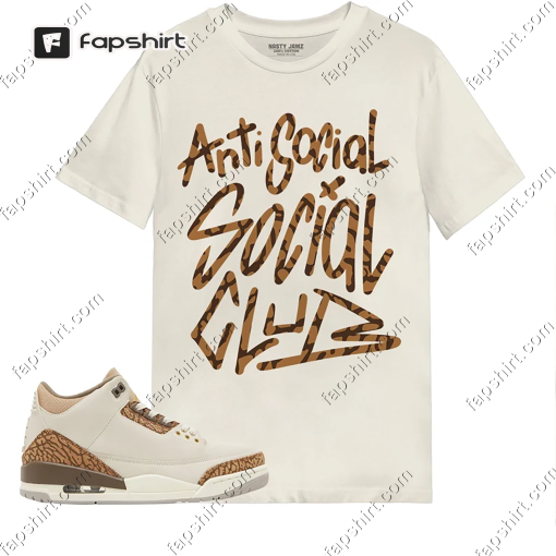 Anti Social Ber Type Back Shirt Match Jordan 3 Palomino Shirt in Natural Color