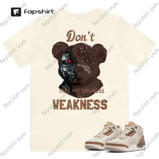 2 Face Bear Shirt To Match Jordan 3 Palomino/ Orewood Brown Sneaker Tee