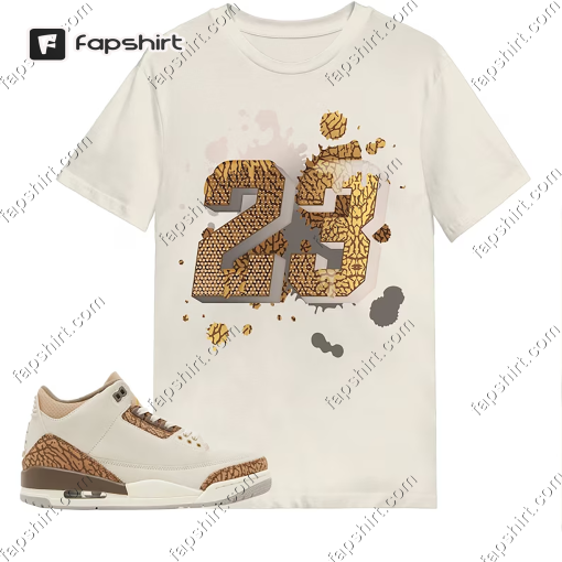 Number 23 Colorful Shirt Match Jordan 3 Palomino Shirt In Natural Color